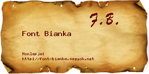 Font Bianka névjegykártya