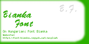 bianka font business card
